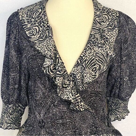 FREE PEOPLE OLIVIA RUFFLE WRAP BLOUSE - Picture 3 of 11